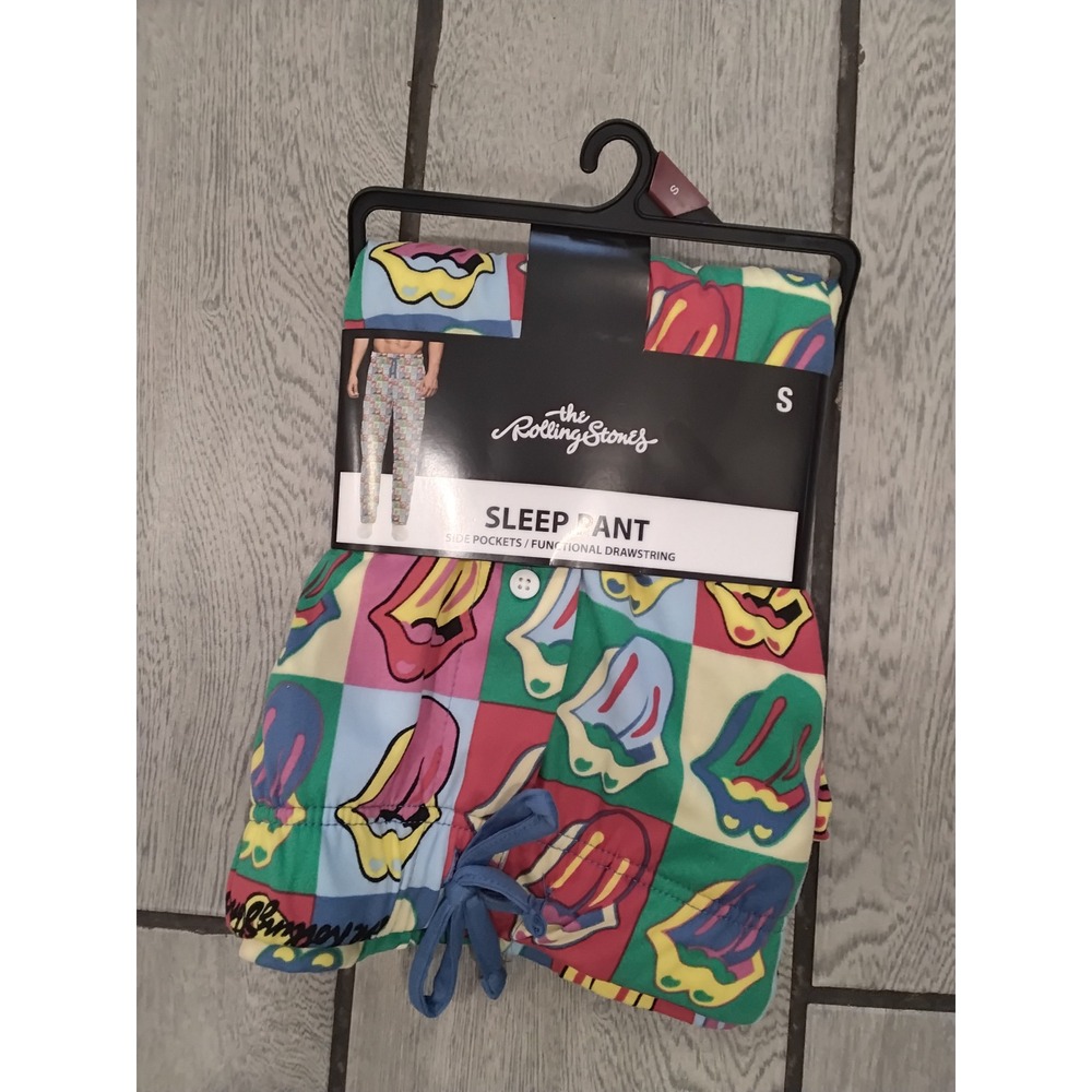 The Rolling Stones Sleep Pants Mens Small Pop Art Tongue Logo Pajama Bottoms New